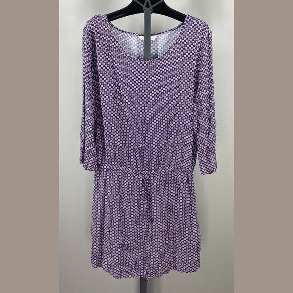 NEW Banana Republic Dress Womens Small blue purple geometric sheath preppy - Picture 1 of 10